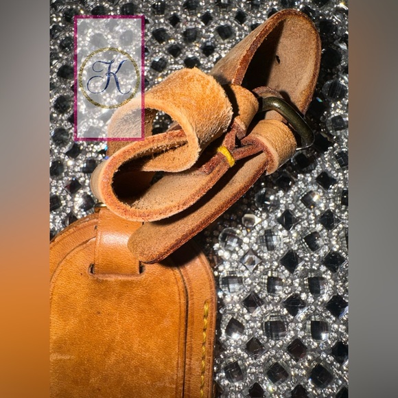 🎀 Louis Vuitton Luggage Tag Vachetta Poignet Set 🎀 #LV #Travel #Pre-Owned - Picture 3 of 6
